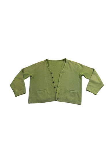 Vintage green knit cardigan - green,