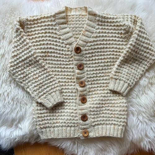 Waffle knit cardigan sweater - waffle,