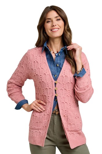 Damen struktur strick cardigan - struktur,