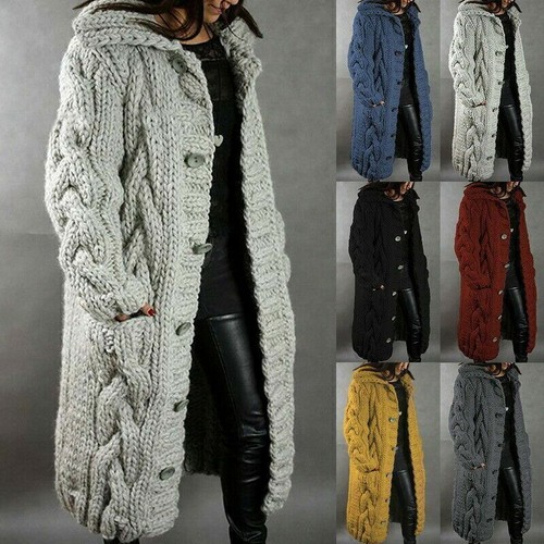 Damen long strickjacke mantel - damen,