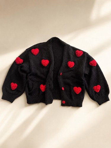 Schwarze strick herz - schwarze,