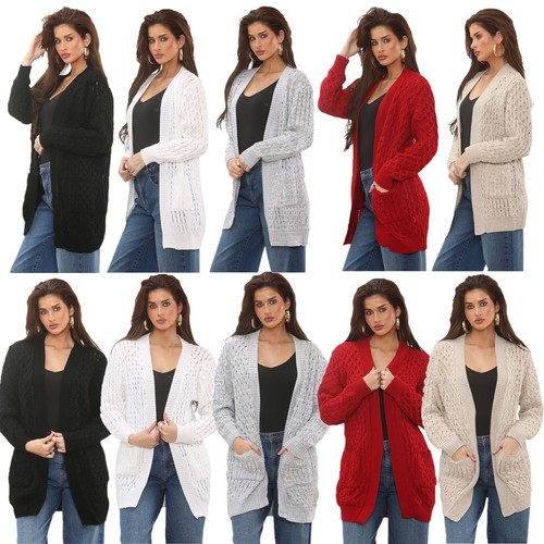 Damen grobstrick strickjacke - damen,