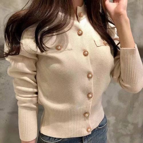 Damen strick cardigan knopf - strick,