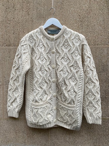 Vintage cream aran cable knit - cream,