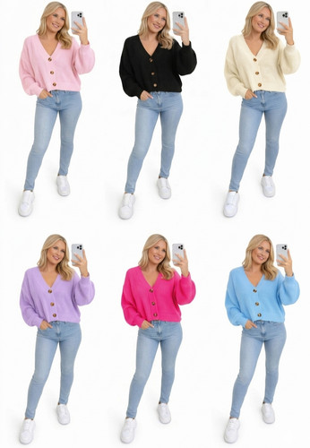 Grobstrick cardigan damen crop - grobstrick-cardigan,