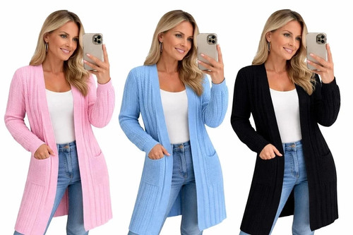 Damen grobstrick strickjacke - grobstrick,