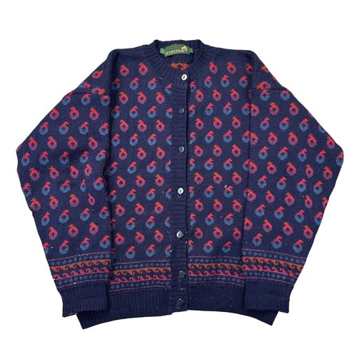 Vintage strickjacke 100 wolle - 100%,