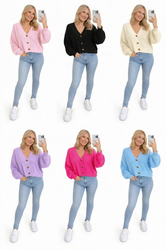 Grobstrick crop cardigan damen - grobstrick-crop-cardigan,